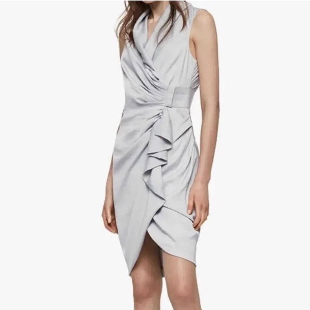 All Saints Ladies Size 4 Cancity Satin Gathered Dress